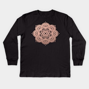 Rose gold mandala Kids Long Sleeve T-Shirt